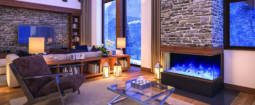 Dynamic Flame Color Fireplace Installation in Lac Brome, QC